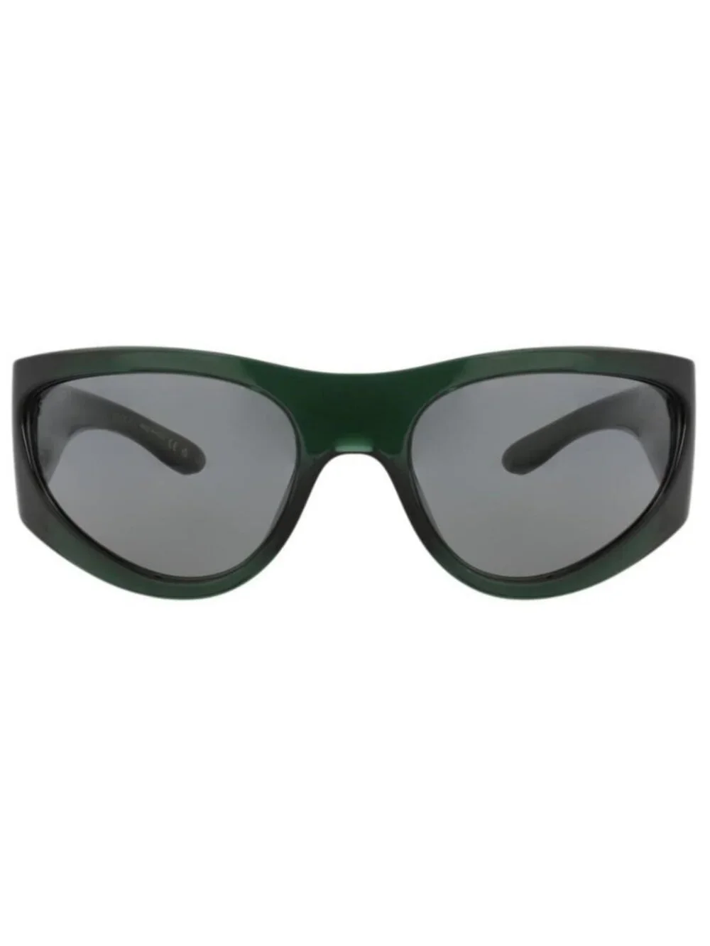 New Gucci Mens Shield/Wrap Green Green Grey Fashion Designer Sunglasses